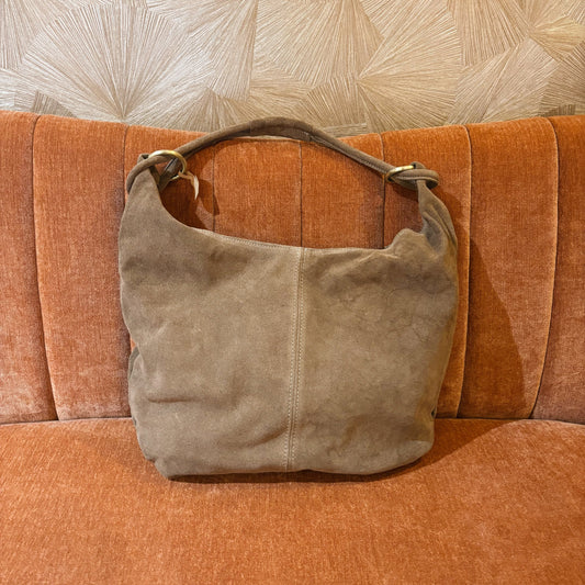 Taupe kleurige schoudertas