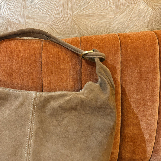 Taupe kleurige schoudertas