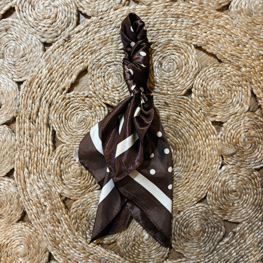 Brown dots twilly