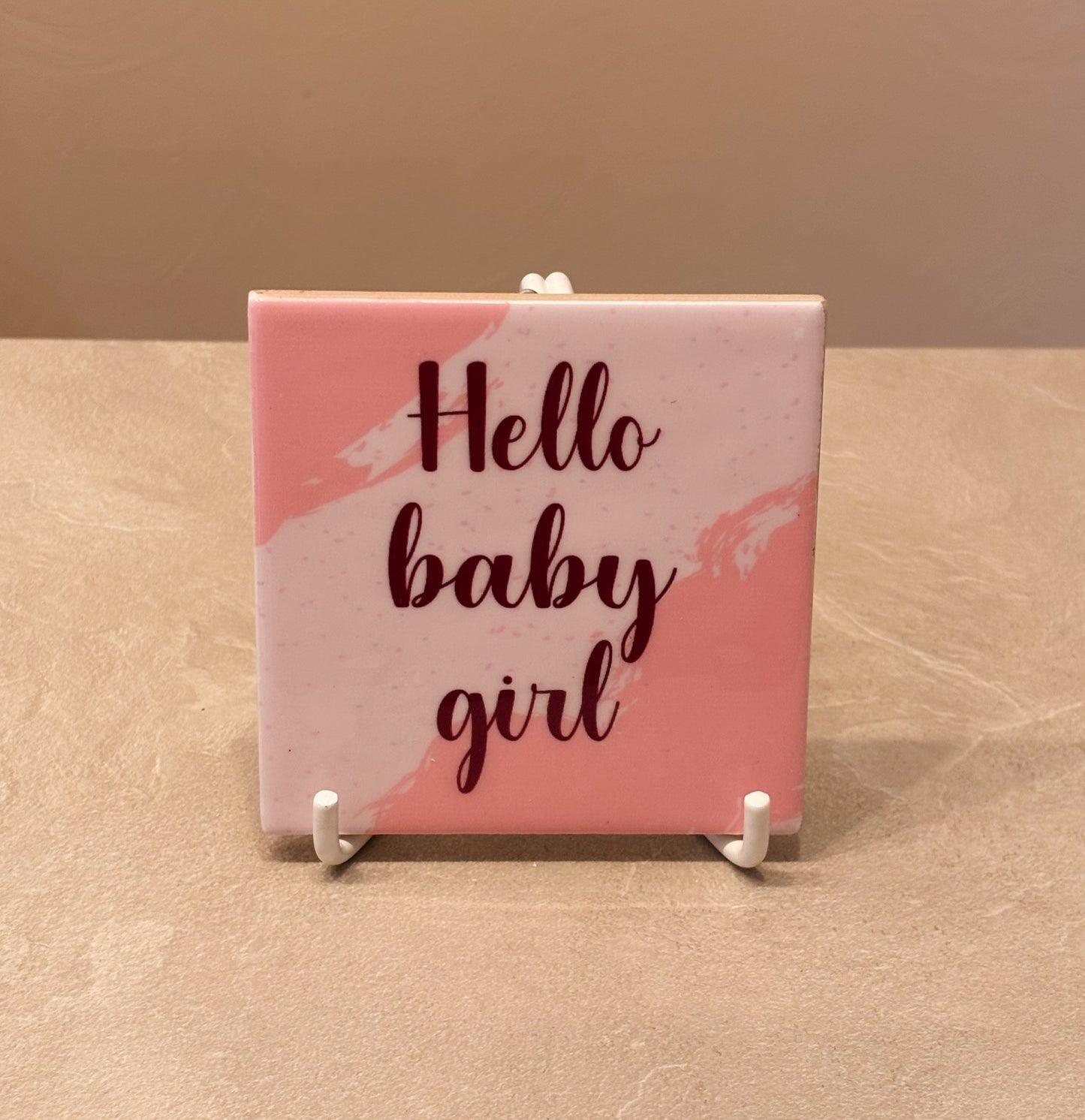 Hello baby girl tegeltje