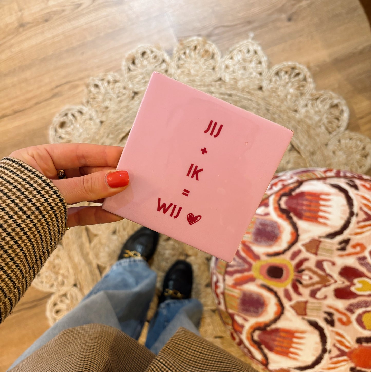 Ik + jij = wij tegeltje