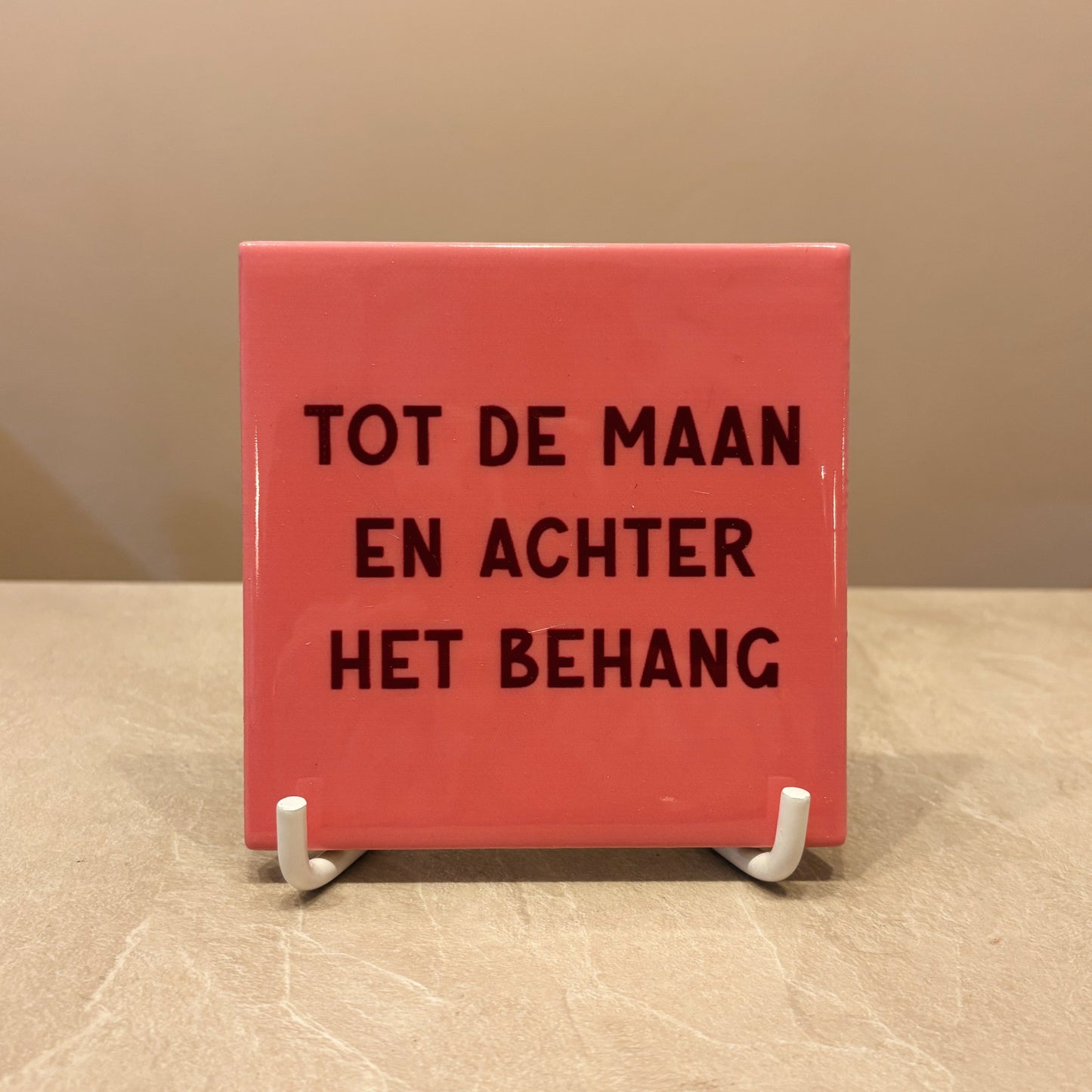 Tot de maan tegeltje