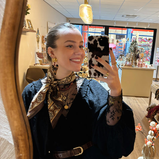 Bruin/ groene twilly