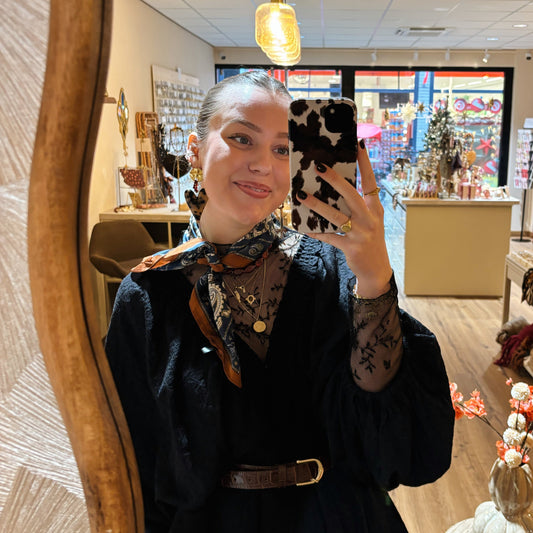 Blauwe paisley twilly