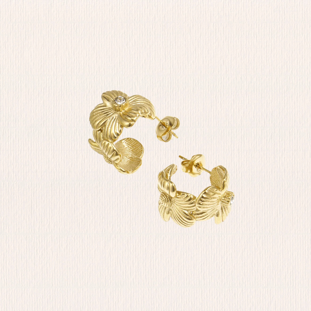 Bloem creool oorbellen