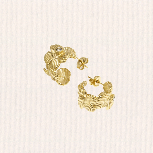 Bloem creool oorbellen