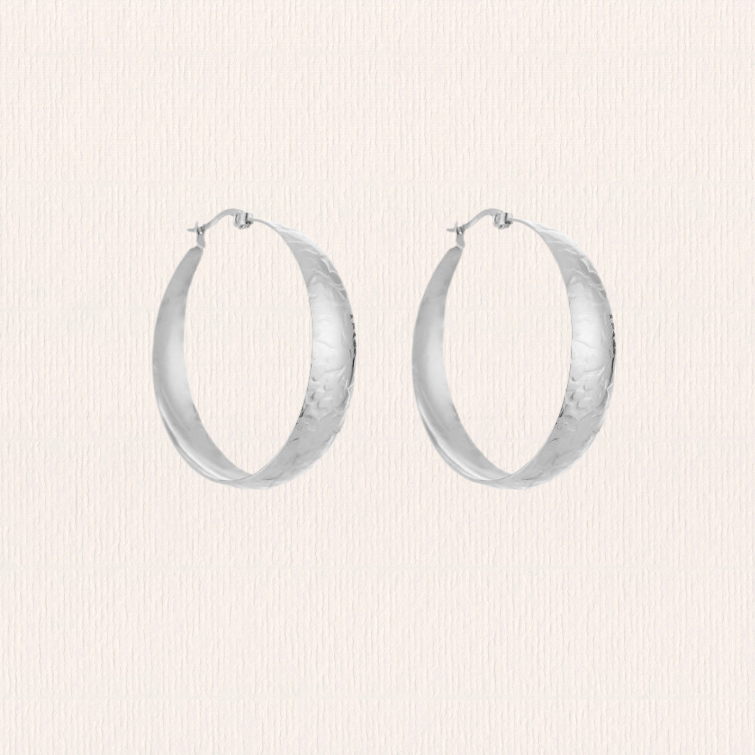 Basis hoop creolen gebloemd - 4 cm