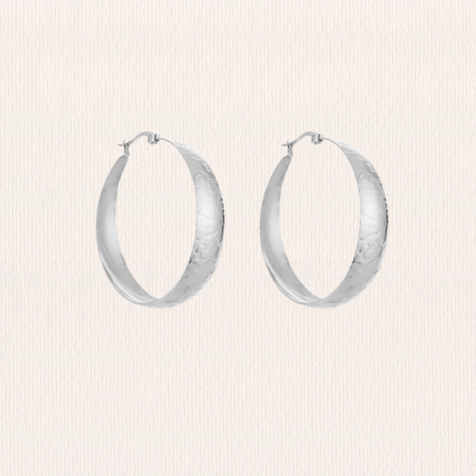 Basis hoop creolen gebloemd - 4 cm