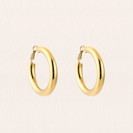 Basis hoop creolen breed - 3 cm