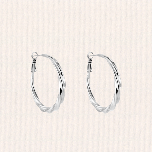 Basis hoop creolen twisted - 4 cm