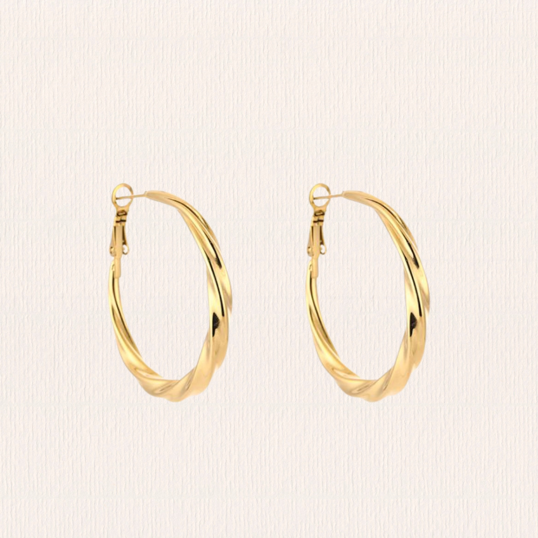 Basis hoop creolen twisted - 4 cm