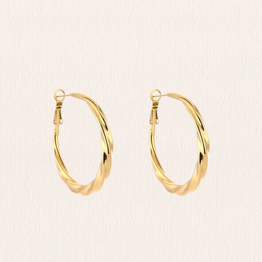Basis hoop creolen twisted - 4 cm