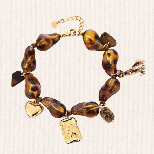 Bruine ongelijke bedelarmband