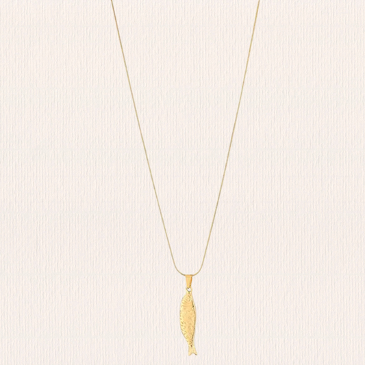 Lange ketting met vis bedel