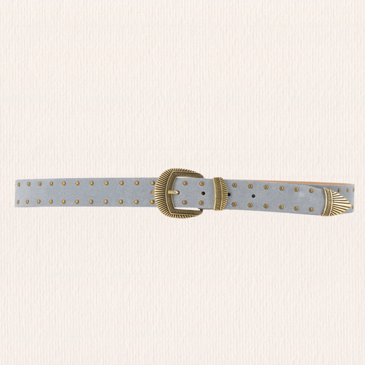 Lichtblauwe leren riem