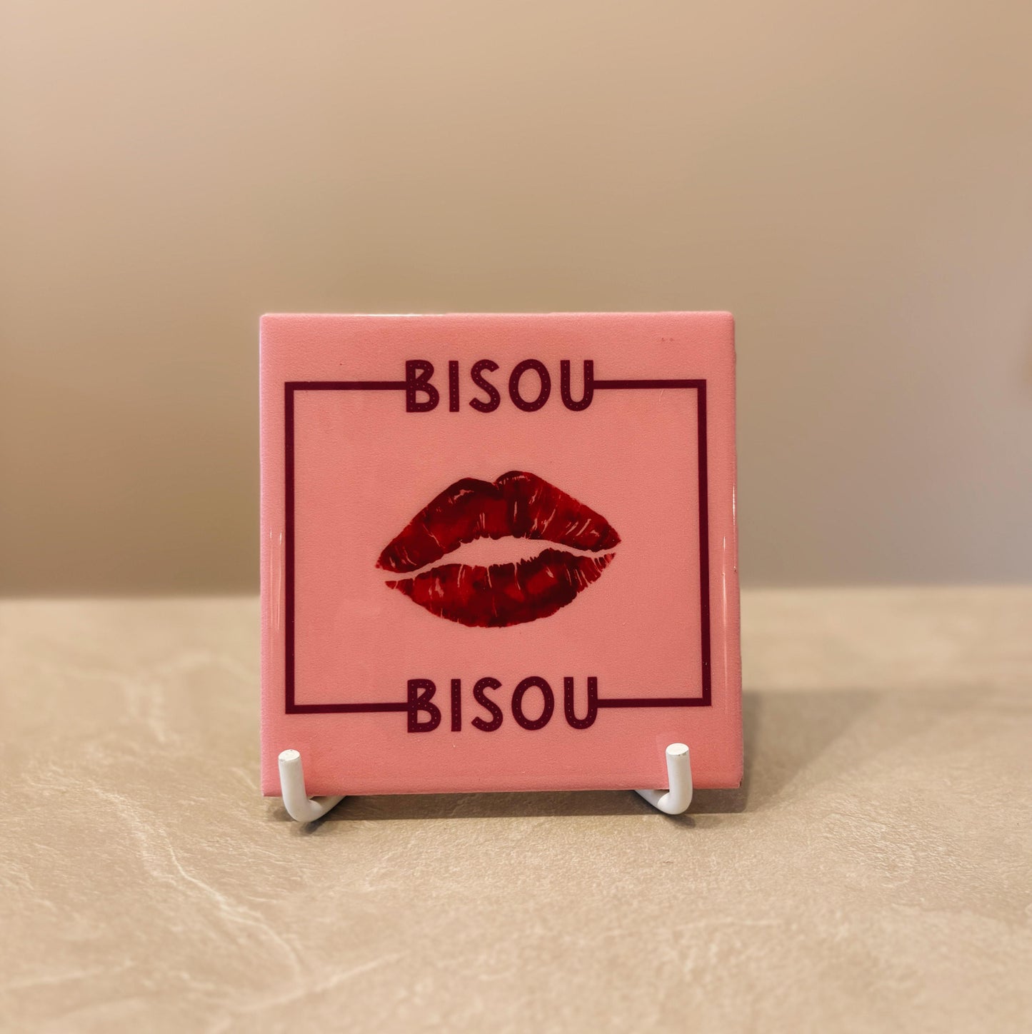 Bisou bisou tegeltje